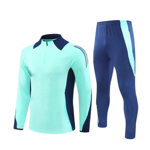 Professional Fit Winter Soccer Tracksuit <b>Rhinestone</b> Solid Design Customizable Team Football <b>Jacket</b> Pants for Training - Product Image 2