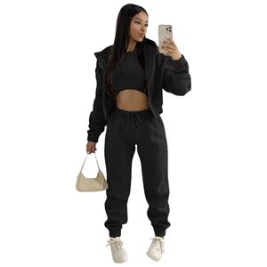 Conjunto Deportivo de Alta Calidad Personalizado para Mujer, Camiseta Polo Blanca de Manga Larga con Cordón, Sudadera con Capucha de Forro Polar Estampada Informal para Invierno, con Logotipo Sólido - Product Image 5