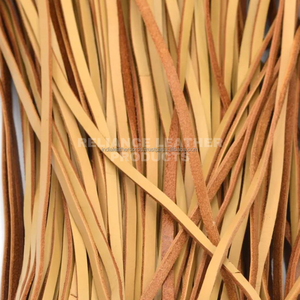 Cordon en cuir plat naturel fait main 4 mm, sangle en cuir pour la fabrication de bijoux - Product Image 2