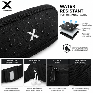 Riñonera Deportiva Impermeable Personalizada OEM, Riñonera para Correr, Riñonera Deportiva Reflectante con Soporte para Teléfono, Riñonera de Viaje para Fitness - Product Image 4