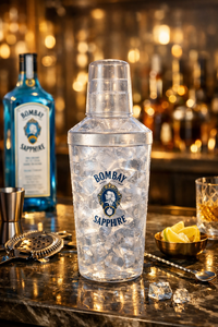 Shaker à cocktail en plastique Bombay Sapphire avec couvercle, forme cylindrique, logo imprimé, portable, 750 ml, pour usage en bar - Product Image 5