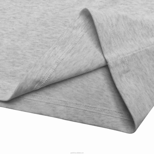 Camisetas grises personalizadas con logo 2026, de manga corta, estilo oversize para hombre, camiseta corta lisa, camiseta de algodón con logo personalizado y corte holgado. - Product Image 3