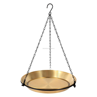 Comedero para Pájaros Colgante de Metal Rústico Ecológico Hecho a Mano con Acabado con Recubrimiento en Polvo, Protección UV y Resistente al Agua, 1.8L, para Observación de Aves en el Jardín