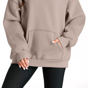 Sudaderas con capucha extragrandes personalizadas para mujer, al por mayor, de algodón grueso, forro polar, doble capucha, ropa urbana para mujer - Product Image 6