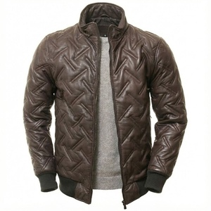 OEM Custom Winter Fashion <b>Shearling</b> <b>Bomber</b> Biker Leather <b>Jackets</b> for Men In Wholesale Price High Quality - Product Image 1