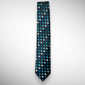 Corbata Premium con Puntos Turquesa |   Corbata de Poliéster con Puntos Azules de Diseño para Hombre, Accesorio de Moda Formal para Negocios, Bodas y Fiestas - Product Image 1