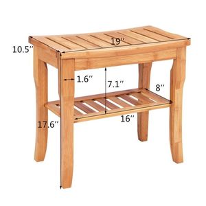 Tabourets de douche pour salle de bain avec étagère de rangement pratique - Product Image 6