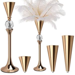 Vases de sol modernes en métal de grande taille, pots à fleurs en acier inoxydable poli miroir, ensemble de jardinières coniques de luxe pour la décoration d'hôtel - Product Image 4