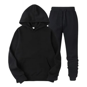Survêtement de jogging décontracté personnalisé pour homme, motif uni, 100 % coton, grandes tailles, pour l'exercice hivernal - Product Image 3