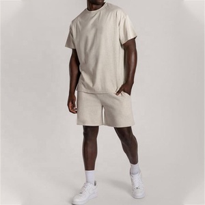 Conjunto de 2 piezas para hombre al por mayor, conjunto de jogger personalizado unisex de dos tonos, conjunto de dos piezas oversize para hombre, conjuntos de ropa de verano de manga corta, conjuntos de punto. - Product Image 2