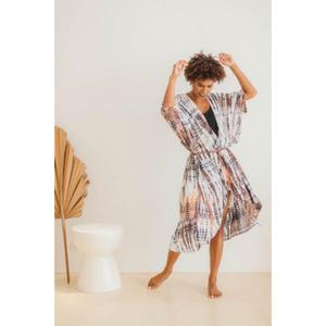 Womens Tie Dye Kimono <b>Cardigan</b> Cover Up Beachwear Boho Loose Fit Summer Kaftan - Product Image 1