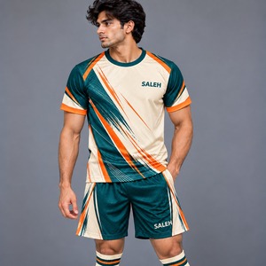 Conjunto de Uniforme de Fútbol Sublimado para Hombre, Transpirable, 100% Poliéster, Cuello Redondo, Manga Corta, Jersey y Pantalones Cortos, Kit de Fútbol de Verano - Product Image 1