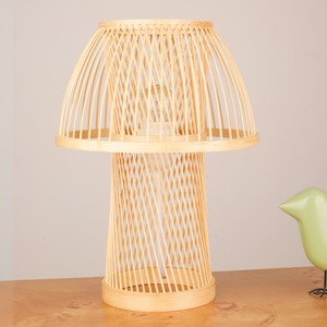 Lámpara de escritorio de bambú natural, lámpara de mesa con forma de hongo, iluminación ecológica para decoración del hogar - Product Image 1