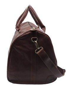 Bolsa de viaje de lona unisex de cuero genuino 100% personalizada exclusiva con una sola correa de hombro ajustable para uso diario - Product Image 3
