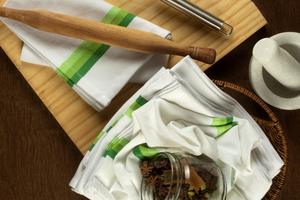 Toallas de Cocina Cuadradas y Rectangulares 100% Algodón Ecológico, Tejidas a Rayas, de Secado Rápido, con Etiqueta Personalizada, Lavables a Máquina, de Tamil Nadu - Product Image 5