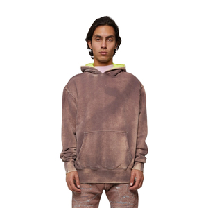 Sudaderas con Capucha para Hombre, Estilo Urbano, Lavado Ácido, Impresión Personalizada, Talla Grande, Transpirables, para Invierno, Color Sólido, Precio Razonable - Product Image 1