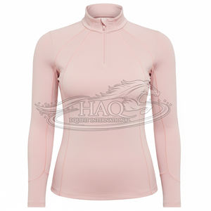 Haut de performance équestre à manches longues en maille respirante pour femme – Sous-couche d'équitation pour l'entraînement - Product Image 2