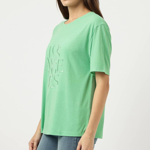 Camiseta Bordada Personalizada de Alta Calidad para Mujer, Algodón de Alta Calidad, Corte Holgado, Moda Casual para Uso Diario - Product Image 2