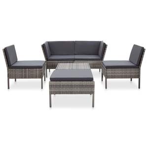 Conjunto de Muebles de Jardín de Poliratán Gris con Acero con Recubrimiento en Polvo y Poliéster, Muebles de Exterior Duraderos - Product Image 2
