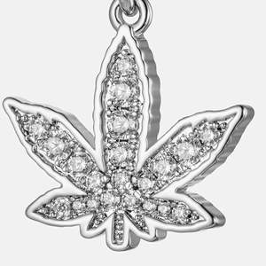 Boucles d'oreilles pendantes en argent 925 plaqué rhodium avec feuille de cristal, sertissage pavé, tendance, unisexe, pour tous les jours - Product Image 3