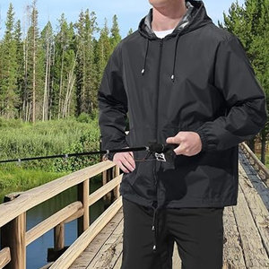 Men's Hooded <b>Waterproof</b> Thin Windbreaker <b>Jacket</b> <b>Lightweight</b> Packable Front Hiking Cycling Running Fishing <b>Golf</b> Camping Travel - Product Image 5