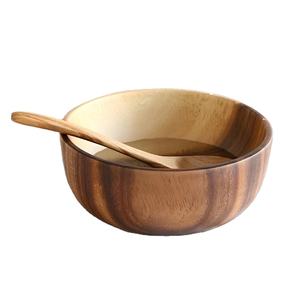 Juego de 4 cuencos redondos de madera, ensaladera hecha a mano, regalo de inauguración de la casa, cuencos de picnic, Regalo para mamá - Product Image 1