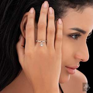 Bague ajustable PRAO avec nœud Charm en cristal Bagues élégantes en cristal - Product Image 3
