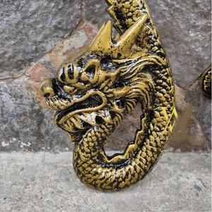 Poignée de porte décorative en fer forgé avec motif de rose, finition galvanisée, forme ronde, installation facile - Product Image 5