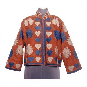 A2ZCraftBazar Handmade Short Embroidered Cotrise <b>Jacket</b> Ethnic Winter Coat Eco-Friendly Breathable Quick Dry Cotton Lining - Product Image 1