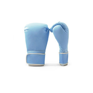 <b>Light</b> Blue PU Boxing Gloves with Velcro Wrist Closure for Unisex Training and Sparring - Product Image 6