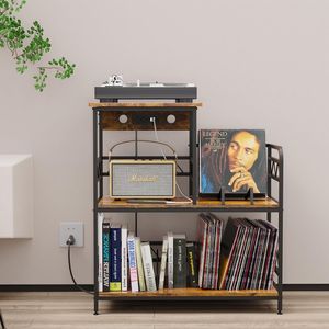 Chambre à coucher Salon Vinyle Record Stand Station de Recharge 300 Albums Capacité Platine Platine Stand End Table Record Display CD Racks - Product Image 5