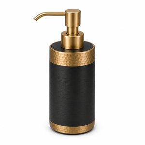Distributeur de savon vintage en bronze antique, luxueux, avec motif damassé en résine, pompe à savon liquide pour hôtel et maison. - Product Image 5