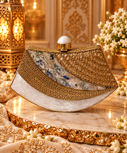 Round Crystal Clutch Bag <b>Gold</b> Tone Stainless Steel Evening Purse Rhinestone <b>Handbag</b> for Party Wedding - Product Image 2