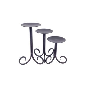 Elegante Portavelas con Forma de Rizo, Recubierto de Polvo Metálico, para Centro de Mesa, Ideal para Iluminación - Product Image 2