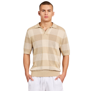 Polo de Punto Adler para Hombre, Manga Corta, Algodón Premium, Diseño a Cuadros, Corte Ajustado, Estilo Casual Elegante, Ropa de Verano Transpirable, Venta al Por Mayor - Product Image 4