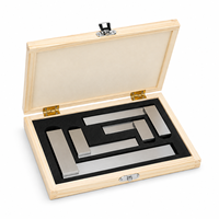 FAIRDEALS365 Jeu de carrés de précision en acier trempé, affûtés, pour machiniste et charpentier, 2, 3, 4, 6 pouces, avec boîte en bois, fabriqué à Delhi
