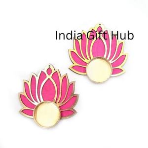 Juego de portavelas para Diwali Ganesh Chaturthi Laxmi Puja y Navidad Todos los festivales Año Nuevo Lotus Diya Decoraciones - Product Image 2