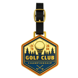 ป้ายโลหะติดกระเป๋าแบบกำหนดเองสำหรับของที่ระลึกกอล์ฟจำนวนมาก พร้อมชื่อแบรนด์และรหัสสินค้า - Product Image 6