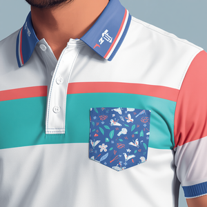 T-shirt de golf pour homme en polyester/coton tricoté, respirant, séchage rapide, style formel, personnalisable OEM/ODM - Product Image 2