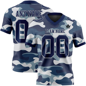 Maillot de football américain personnalisé pour homme, col en V, manches courtes, polyester sublimé anti-humidité, uniforme d'équipe personnalisé - Product Image 3