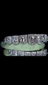 Grillz personnalisés en diamant VVS cultivé en laboratoire, en argent sterling 925 et or 10 carats, entièrement sertis de diamants ronds, testés et approuvés, prix d'usine en gros - Product Image 5