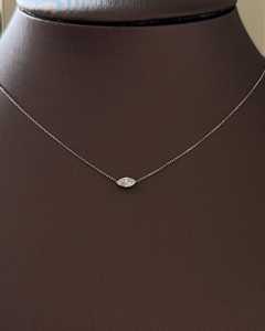 Colliers pendentifs en diamant de petite taille en or massif 14 carats, diamant de laboratoire taille marquise serti à griffes, certifié, pour usage quotidien, style minimaliste - Product Image 3