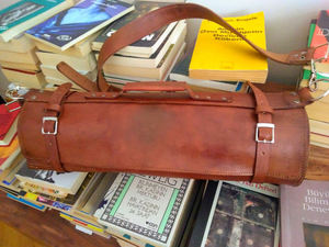 Nouvel Arrivage – Ensemble de Couteaux de Cuisine en Cuir Véritable Marron Foncé, Organisateur de Couverts Enroulable, Outil de Chef, Logo Personnalisé LKR-0364 - Product Image 3