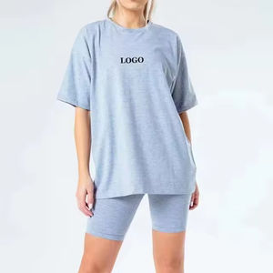 Nouveautés - Ensemble de shorts décontractés d'été en deux pièces - Dernières tendances - Service OEM - Ensemble de deux pièces pour femmes - T-shirt et shorts - Product Image 3