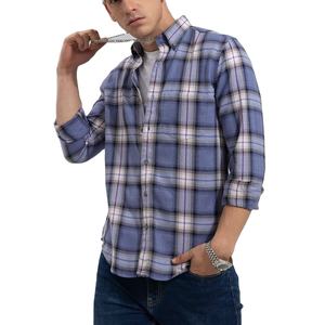 Nouvelle Arrivée Chemise Décontractée Homme Été 100% Flanelle à Carreaux Grande Taille Respirante Manches Longues pour Printemps et Automne de BD - Product Image 5
