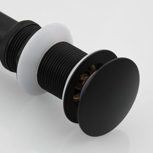 Sifone a scomparsa in ottone nero per lavabo bagno con cestello filtro rimovibile e funzione di troppopieno - Product Image 4