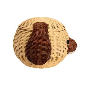 Cesta de Almacenamiento de Mimbre Tejida a Mano con Forma de Cara de Cachorro, Maceta Única con Forma de Animal, Organizador de Escritorio para Dormitorio Infantil - Product Image 6