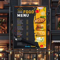Impression de menus personnalisés en couleur sur autocollants, PP et film rétroéclairé pour cafés, restaurants et bars, directement de l'usine