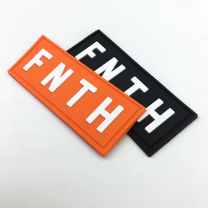 Écusson en caoutchouc 3D FNTH, rectangulaire, à coudre, embossé, badge tactique, orange et noir - Product Image 1