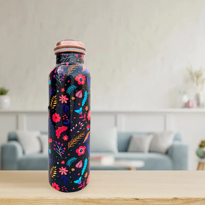 Bouteille de sport personnalisée en cuivre de 30 oz avec couvercle à paille, pour la gym, le yoga, les bienfaits pour la santé, les activités de plein air, en bambou et métal, jetable - Product Image 2